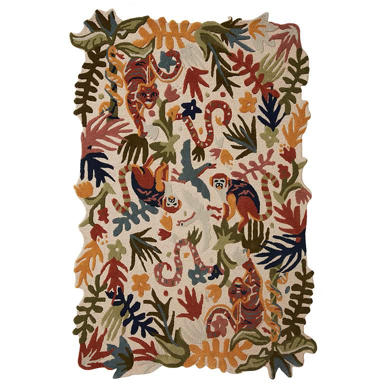 Image 1 Loloi Optimism OPT-01 5'x7'6" Ivory and Fiesta Wool Area Rug