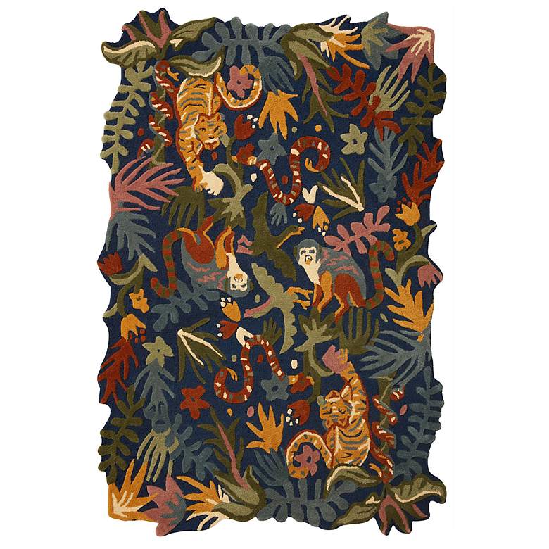 Image 1 Loloi Optimism OPT-01 5'x7'6" Navy Multi Wool Area Rug