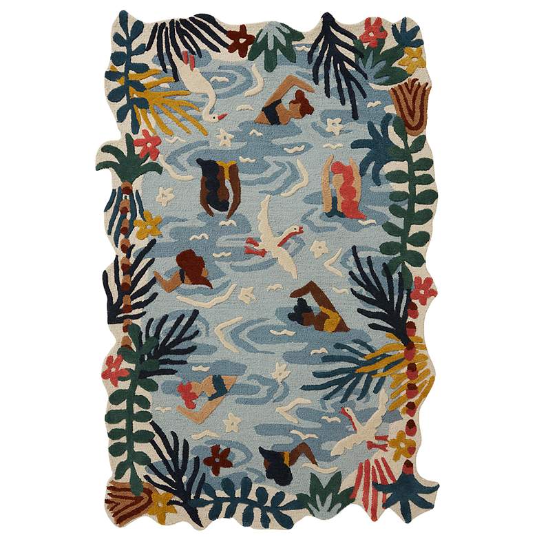 Image 1 Loloi Optimism OPT-02 5&#39;x7&#39;6 inch Ocean Multi Wool Area Rug