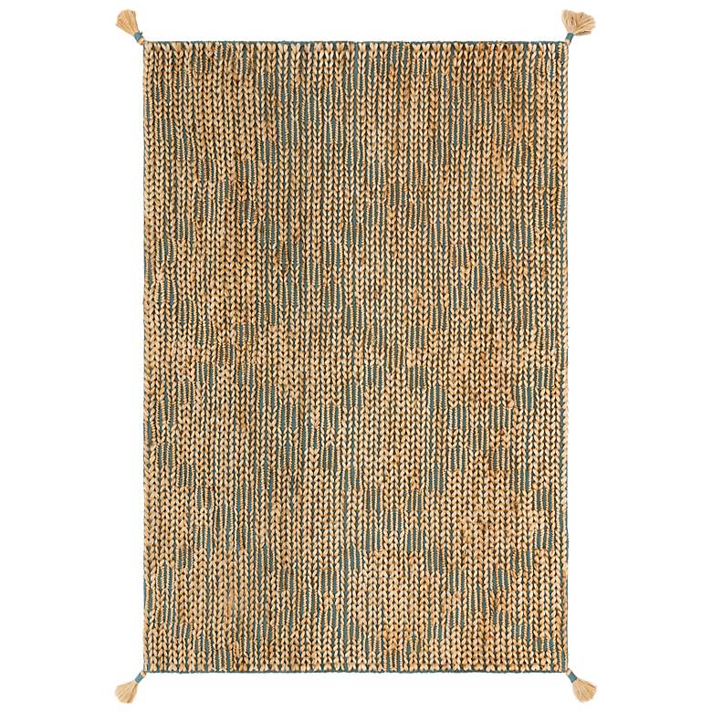 Image 1 Loloi Playa PLY-02 5&#39;x7&#39;6 inch Aqua Natural Rectangular Area Rug