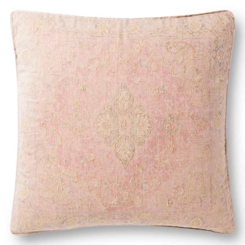 Image 1 Loloi Red and Gold Abstract 22" Square Throw Pillow