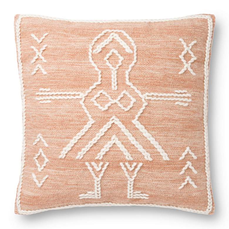Loloi Rust and Ivory Tribal 22&quot; Square Throw Pillow