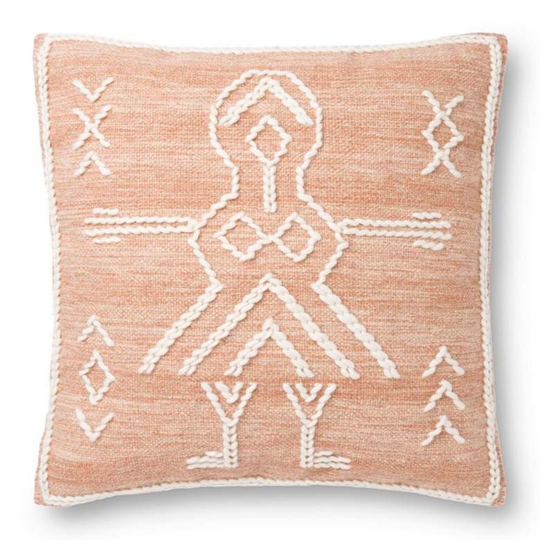 Image 1 Loloi Rust and Ivory Tribal 22" Square Throw Pillow