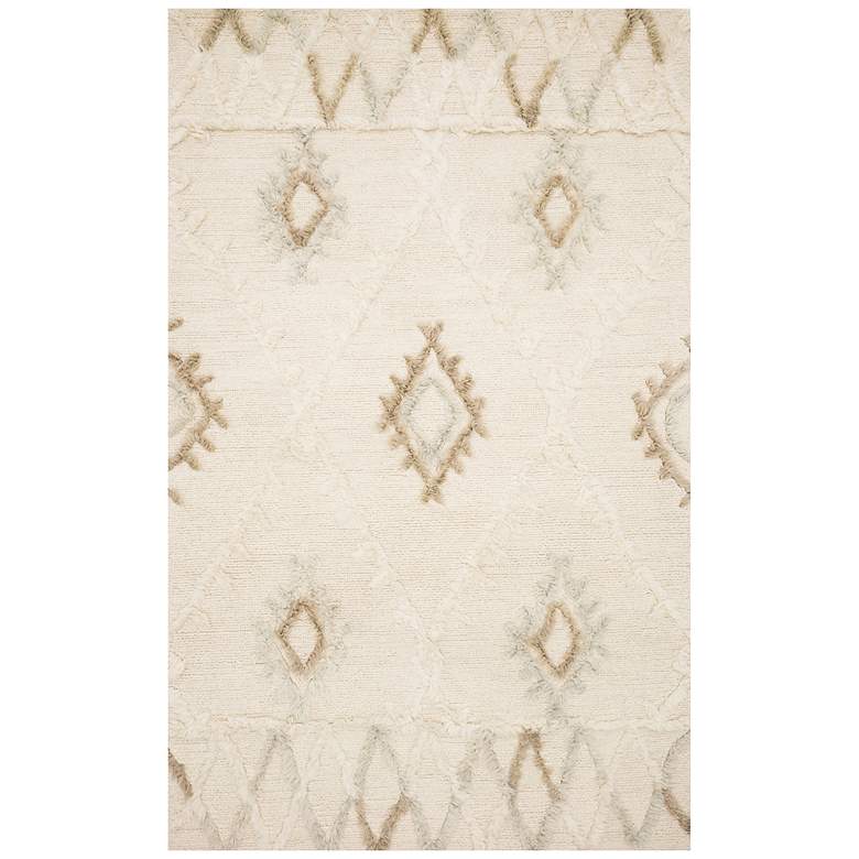 Loloi Symbology SYM-01 5&#39;x7&#39;6&quot; Ivory and Slate Wool Area Rug
