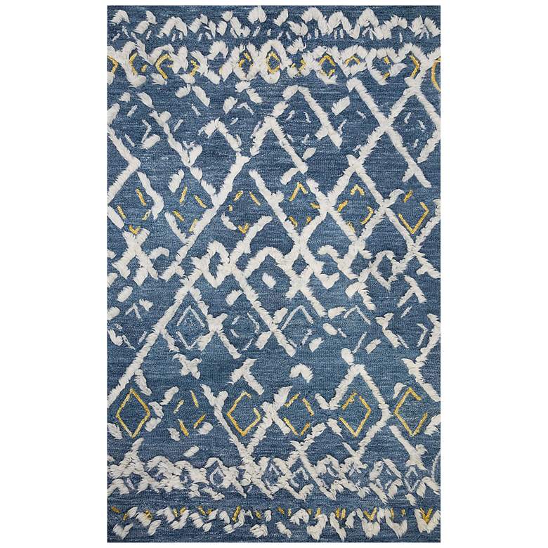 Loloi Symbology SYM-04 5&#39;x7&#39;6&quot; Denim and Dove Wool Area Rug