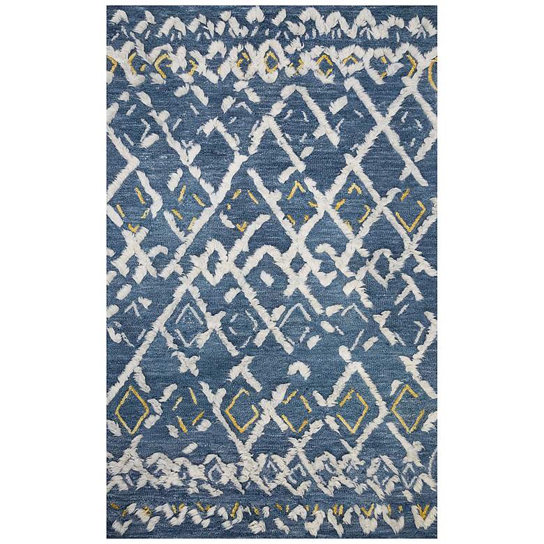 Image 1 Loloi Symbology SYM-04 5'x7'6" Denim and Dove Wool Area Rug