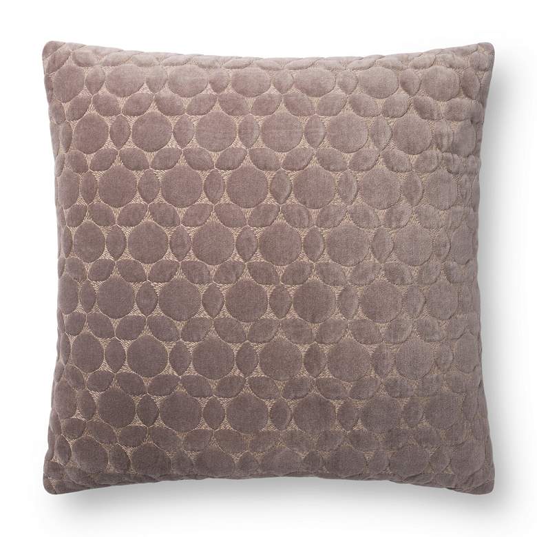 Image 1 Loloi Taupe Geometric 18 inch Square Throw Pillow