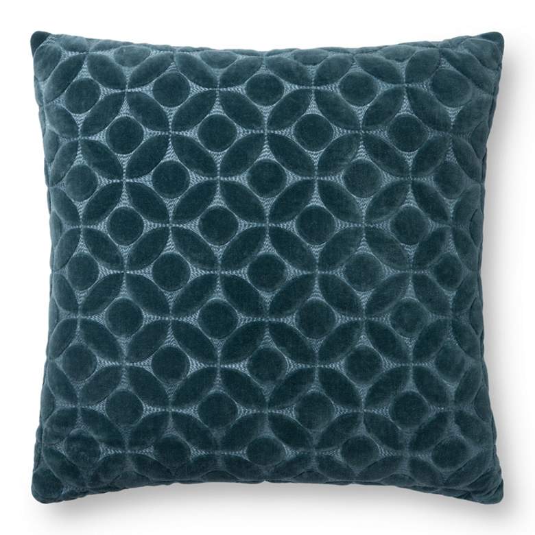 Image 1 Loloi Teal Geometric 22" Square Throw Pillow