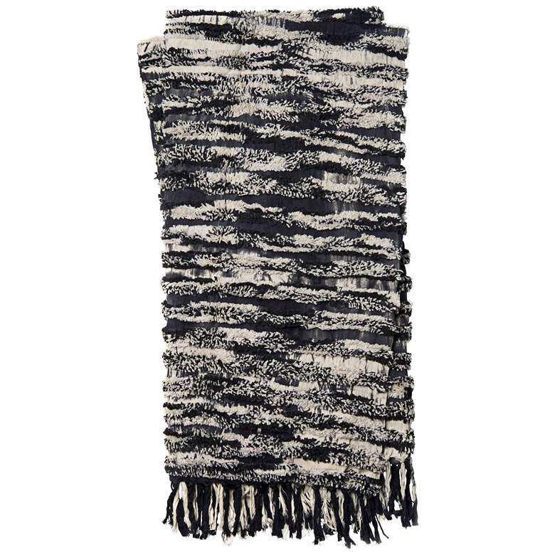 Image 1 Loloi Tyra Black Cotton Throw Blanket