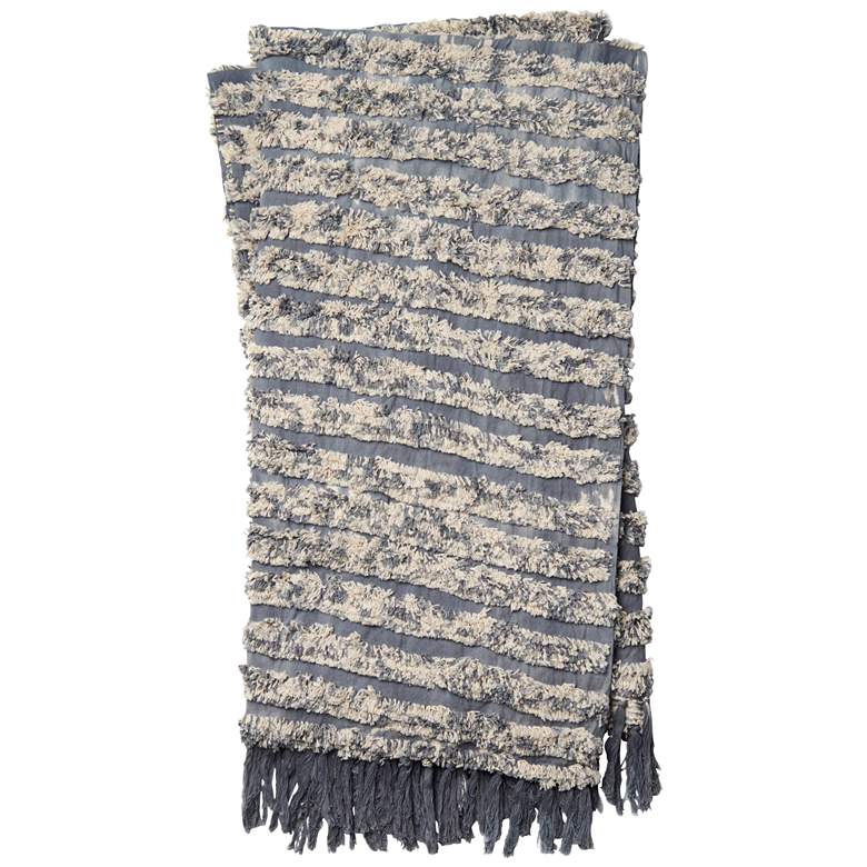Image 1 Loloi Tyra Charcoal Cotton Throw Blanket