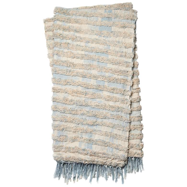 Image 1 Loloi Tyra Light Blue Cotton Throw Blanket