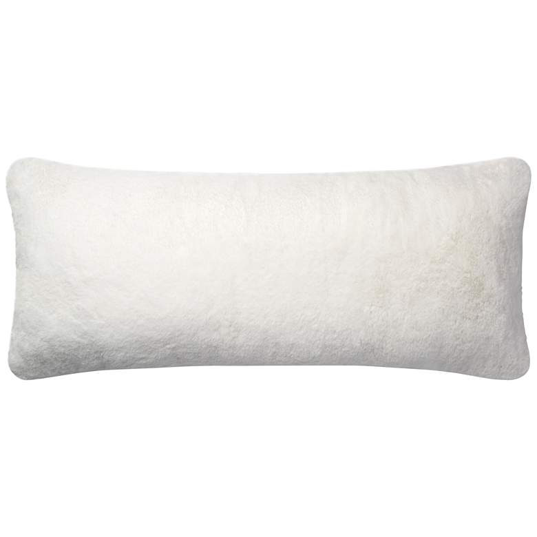 Loloi White 13&quot;x35&quot; Rectangular Throw Pillow