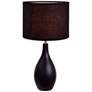 Loma Black 19"H Oval Bowling Pin Ceramic Accent Table Lamp