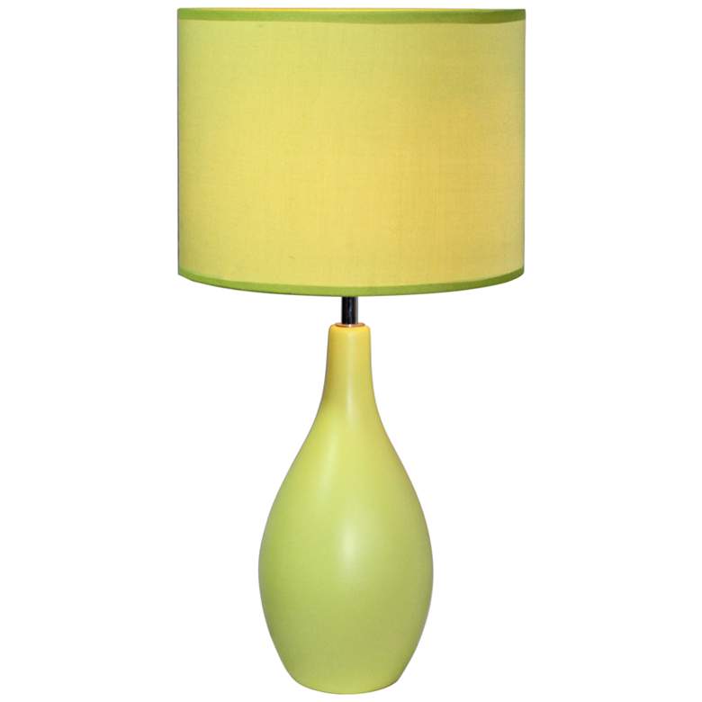 Image 1 Loma Green 19"H Oval Bowling Pin Ceramic Accent Table Lamp