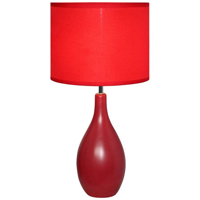 Image 2 Loma Red 19 inchH Oval Bowling Pin Ceramic Accent Table Lamp