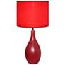 Loma Red 19"H Oval Bowling Pin Ceramic Accent Table Lamp