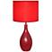 Loma Red 19"H Oval Bowling Pin Ceramic Accent Table Lamp