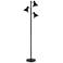 Loman Black Metal 3-Light Tree Floor Lamp