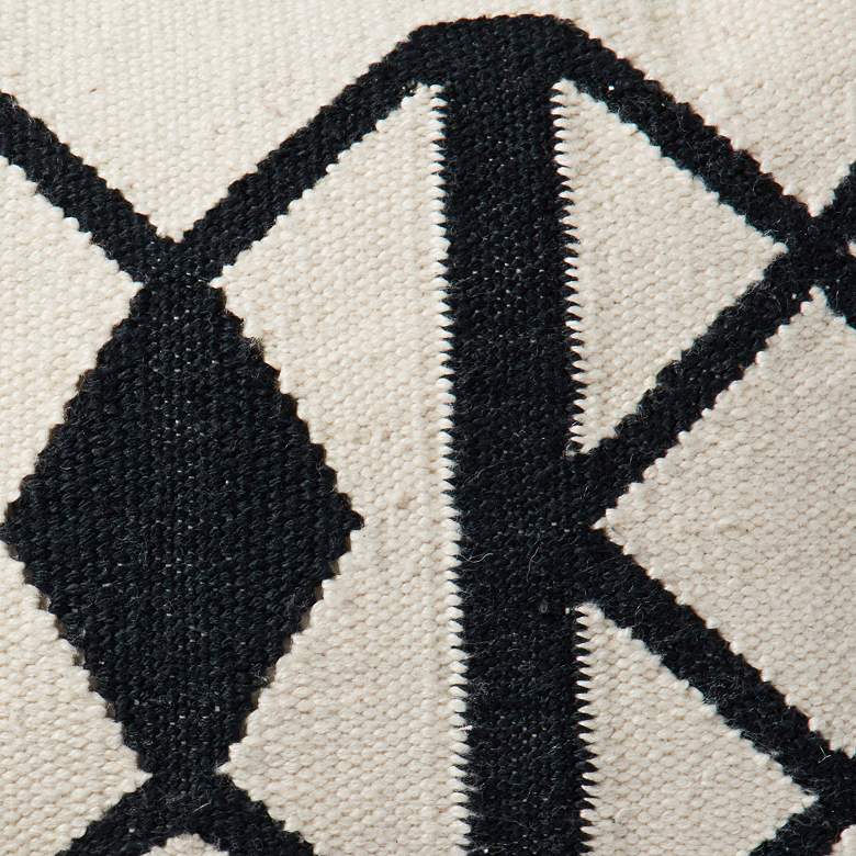 Image 2 Lomas Black and Ivory Tribal 21" x 13" Outdoor Pillow more views
