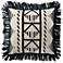 Lomas Black and Ivory Tribal 22" Square Outdoor Throw Pillow