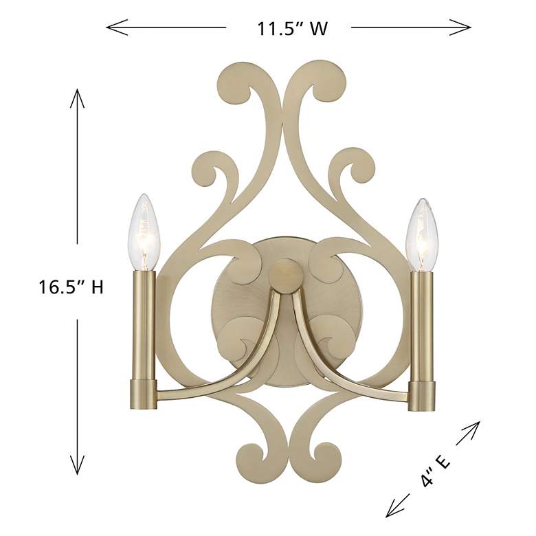 Image 6 Lombard 2-Light Wall Sconce in Noble Brass more views