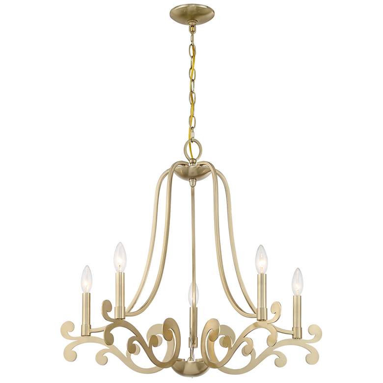 Image 3 Lombard 5-Light Chandelier in Noble Brass more views