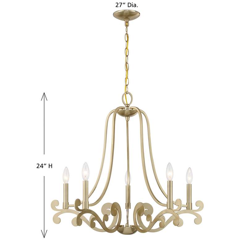Image 7 Lombard 5-Light Chandelier in Noble Brass more views
