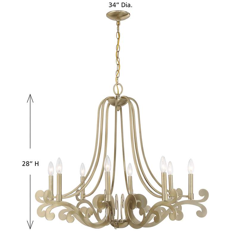 Image 7 Lombard 8-Light Chandelier in Noble Brass more views