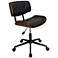Lombardi Bentwood Black Faux Leather Swivel Office Chair