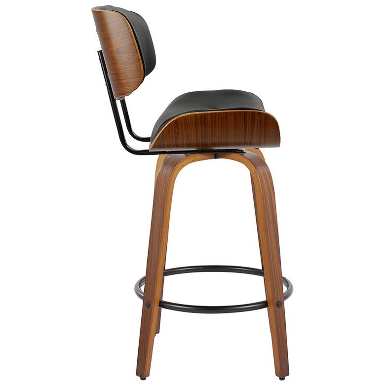 Image 3 Lombardi Counter Stool in Walnut and Black PU with by LumiSource Pair more views