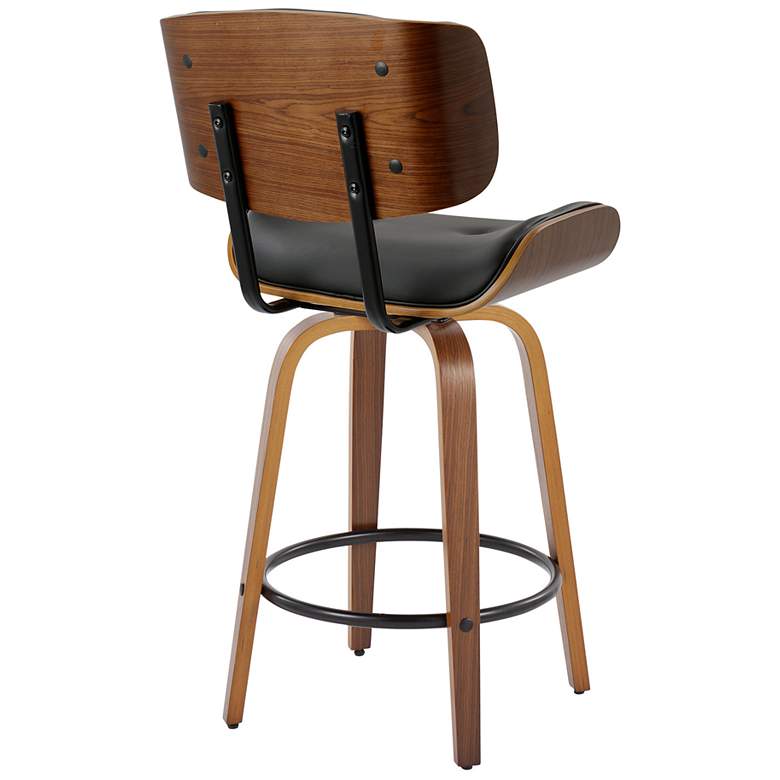 Image 4 Lombardi Counter Stool in Walnut and Black PU with by LumiSource Pair more views
