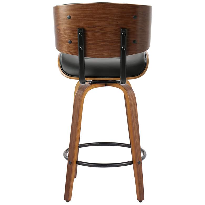 Image 5 Lombardi Counter Stool in Walnut and Black PU with by LumiSource Pair more views