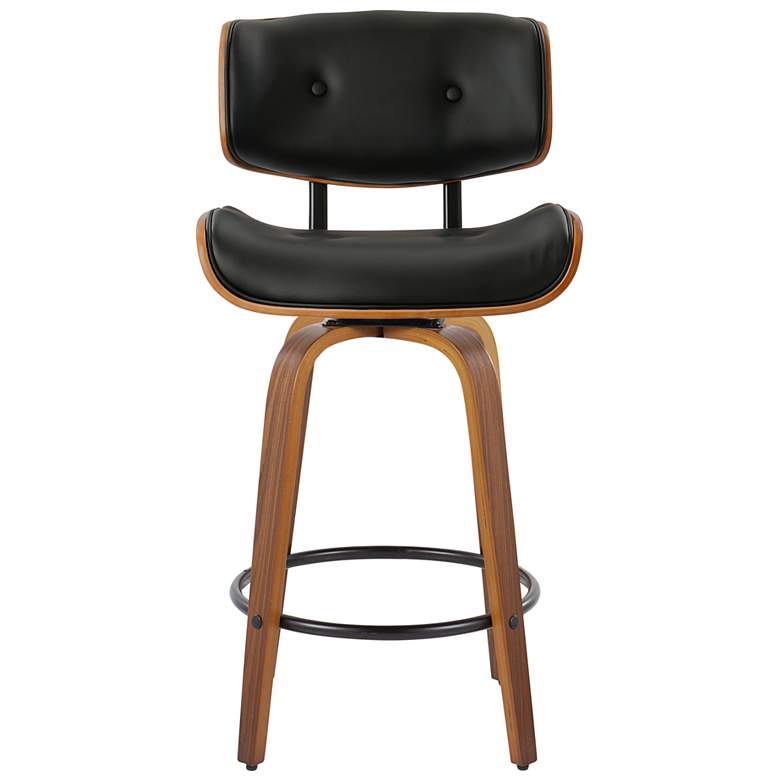 Image 6 Lombardi Counter Stool in Walnut and Black PU with by LumiSource Pair more views