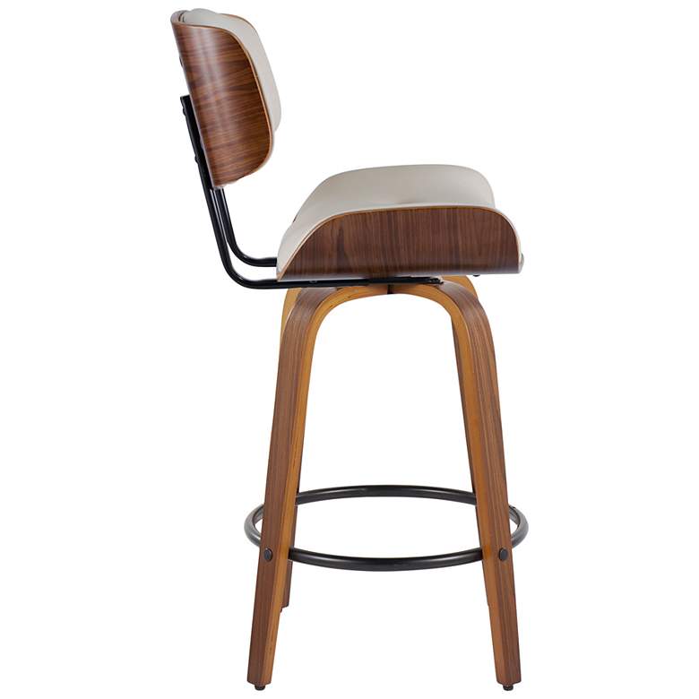 Image 3 Lombardi Counter Stool in Walnut and Cream PU with by LumiSource Pair more views