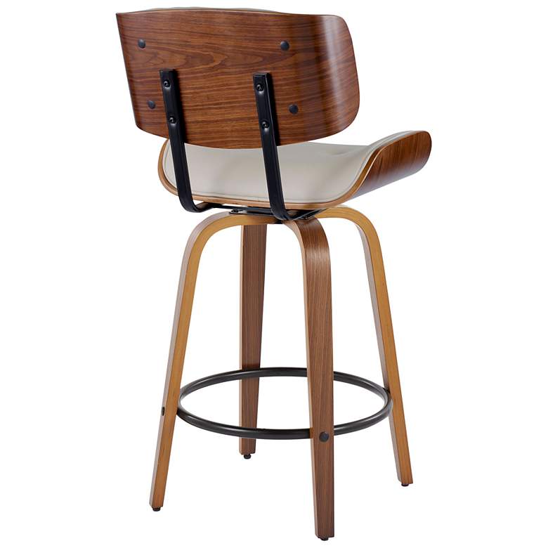 Image 4 Lombardi Counter Stool in Walnut and Cream PU with by LumiSource Pair more views