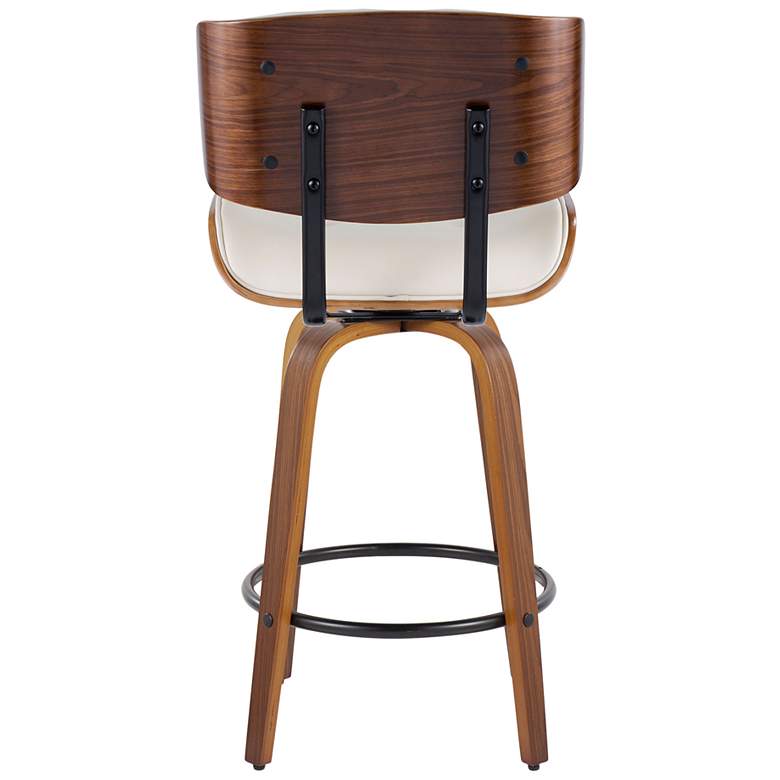 Image 5 Lombardi Counter Stool in Walnut and Cream PU with by LumiSource Pair more views