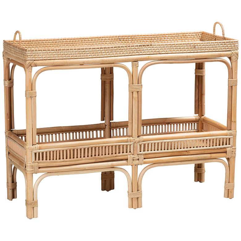 Image 2 Lombok 39 1/4 inch Wide Natural Brown Rattan Console Table