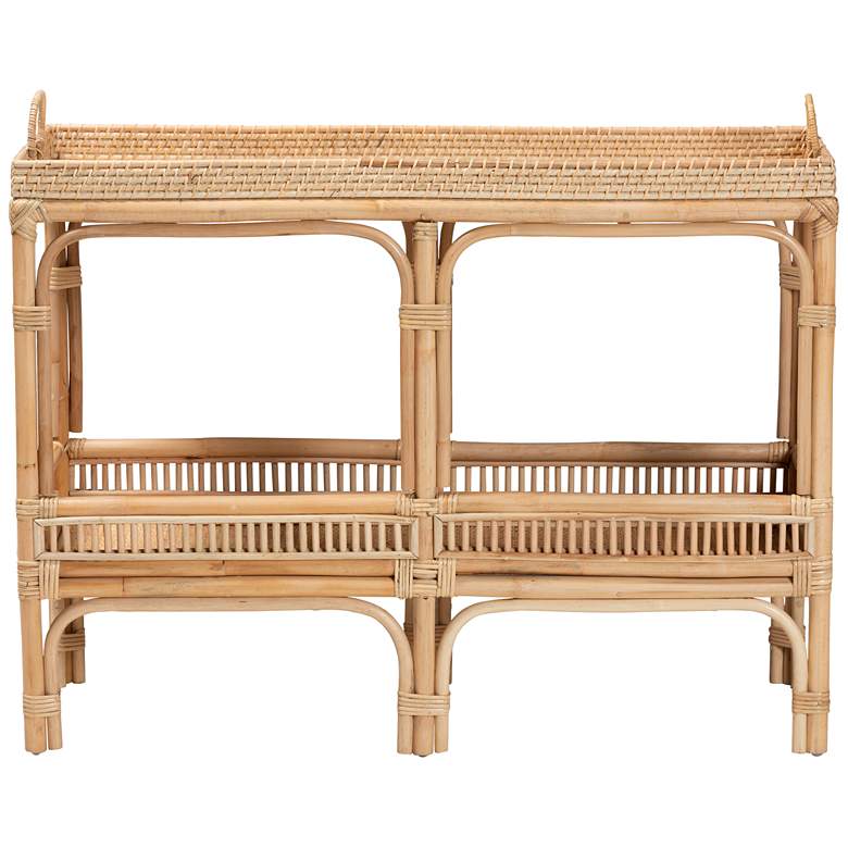 Image 6 Lombok 39 1/4 inch Wide Natural Brown Rattan Console Table more views