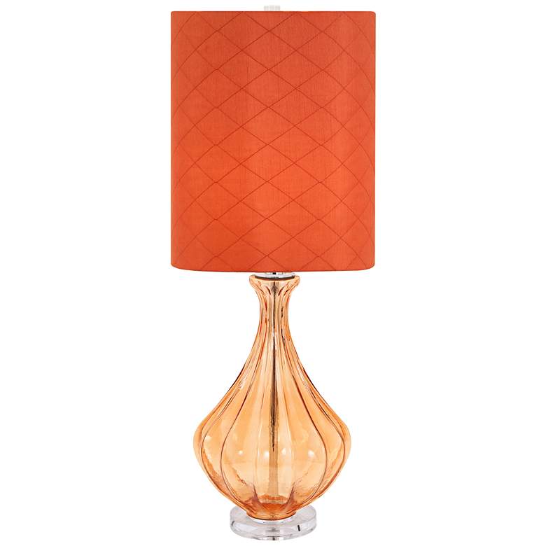 Image 1 Lombok Light Orange Fluted Glass Table Lamp