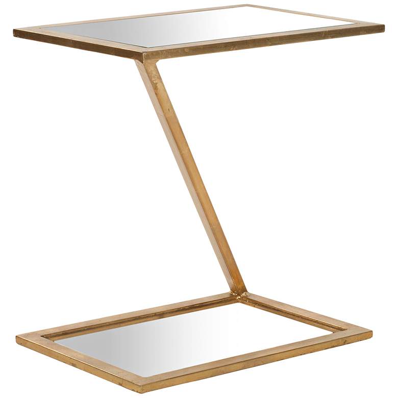 Image 1 Lona Glistening Gold Mirrored Accent Table