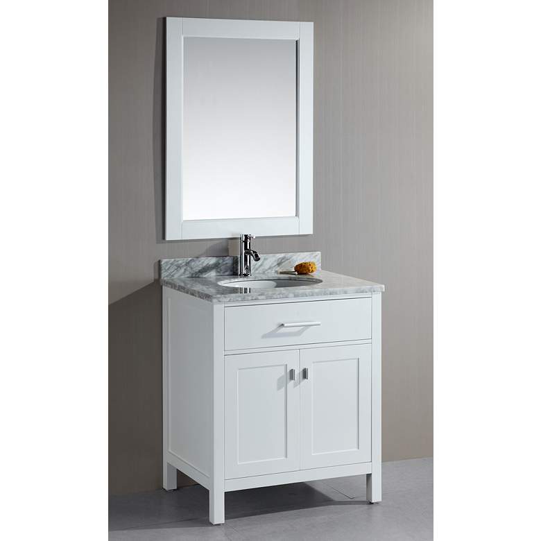 Image 1 London 30 inch Wide White Single Sink Vanity Set
