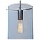 London 7.88" Matte Chrome Pendant w/ Aqua Glass Shade