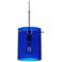 London 7.9" Wide Chrome Kiss Canopy Pendant With Blue Glass Shade