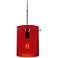London 7.9" Wide Chrome Kiss Canopy Pendant With Red Glass Shade