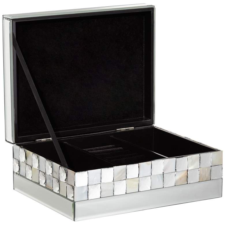 Image 4 London 9 1/2 inch Wide Mirrored Jewelry Box more views