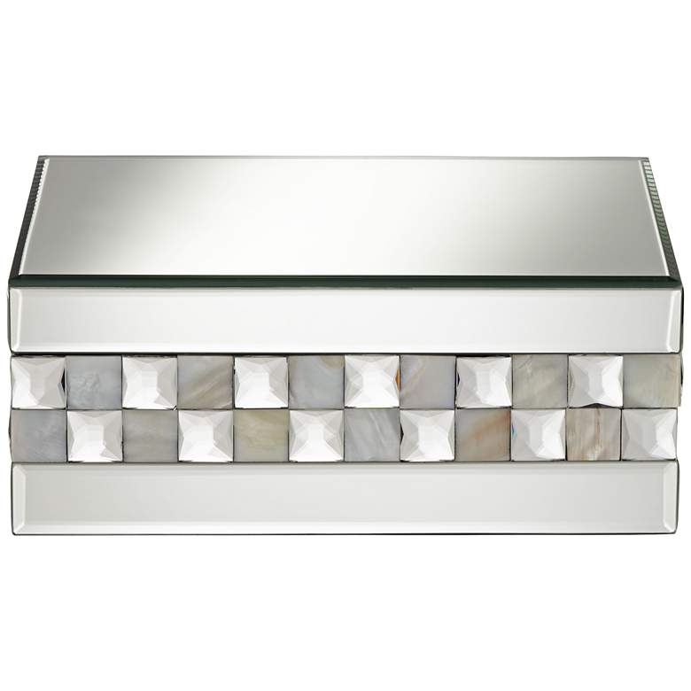 Image 5 London 9 1/2 inch Wide Mirrored Jewelry Box more views