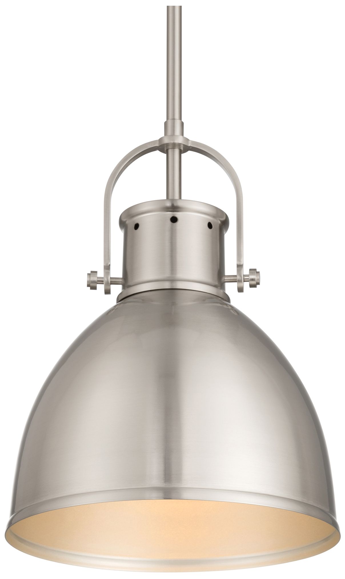Image 2 London 9" Wide Brushed Steel Pendant more views