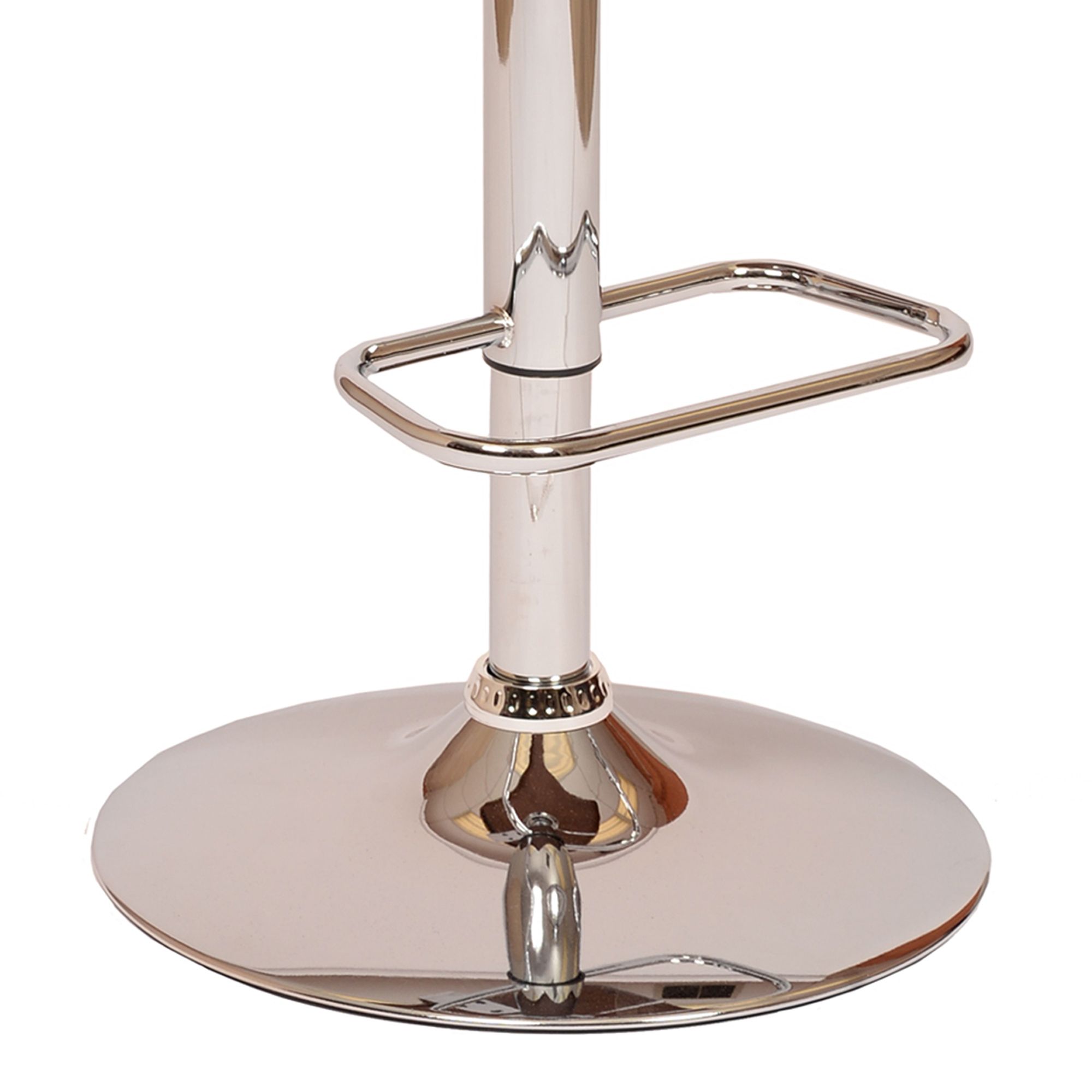 Image 4 London Adjustable Swivel Barstool in Black Faux Leather and Chrome Finish more views