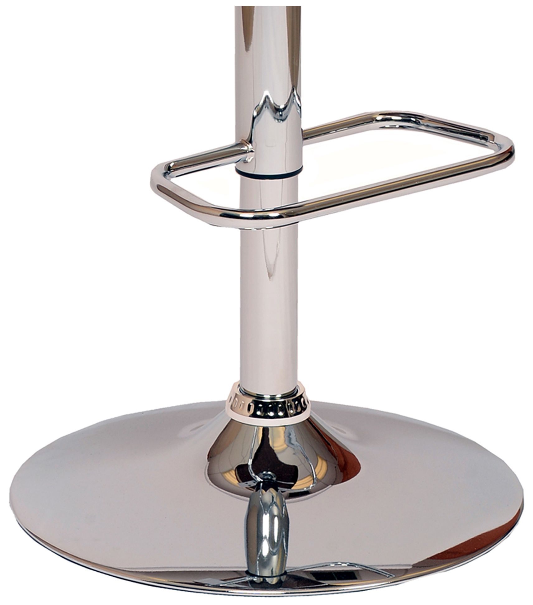 Image 4 London Adjustable Swivel Barstool in Cream Faux Leather and Chrome Finish more views