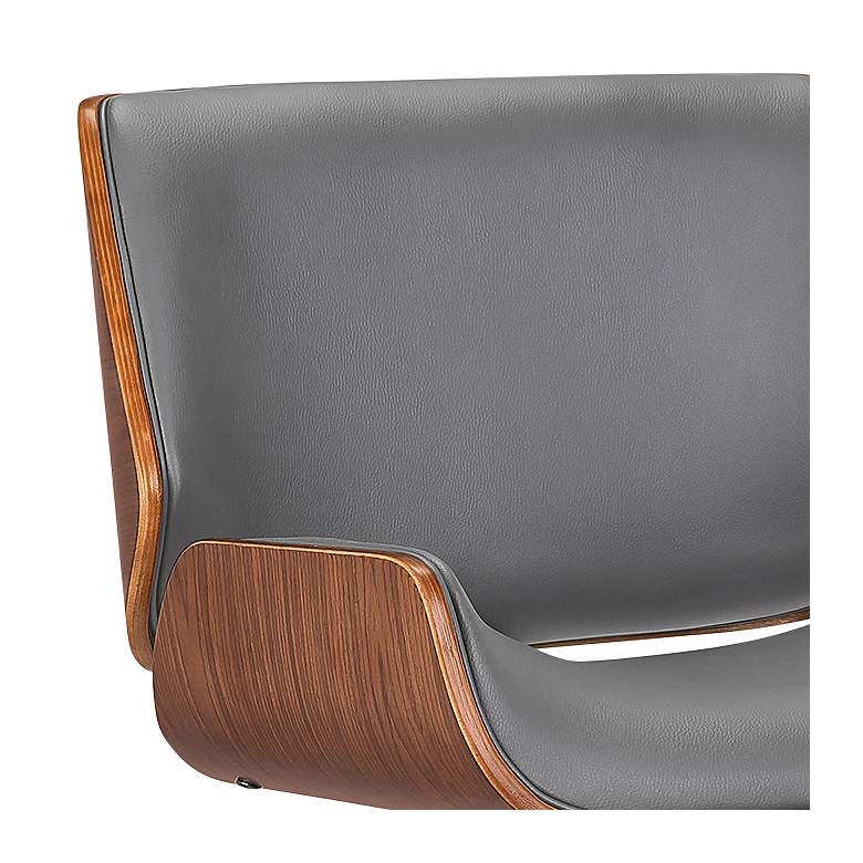 Image 2 London Adjustable Swivel Barstool in Grey Faux Leather and Chrome Finish more views